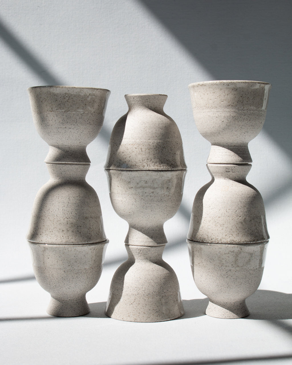 Grey porcelain cups