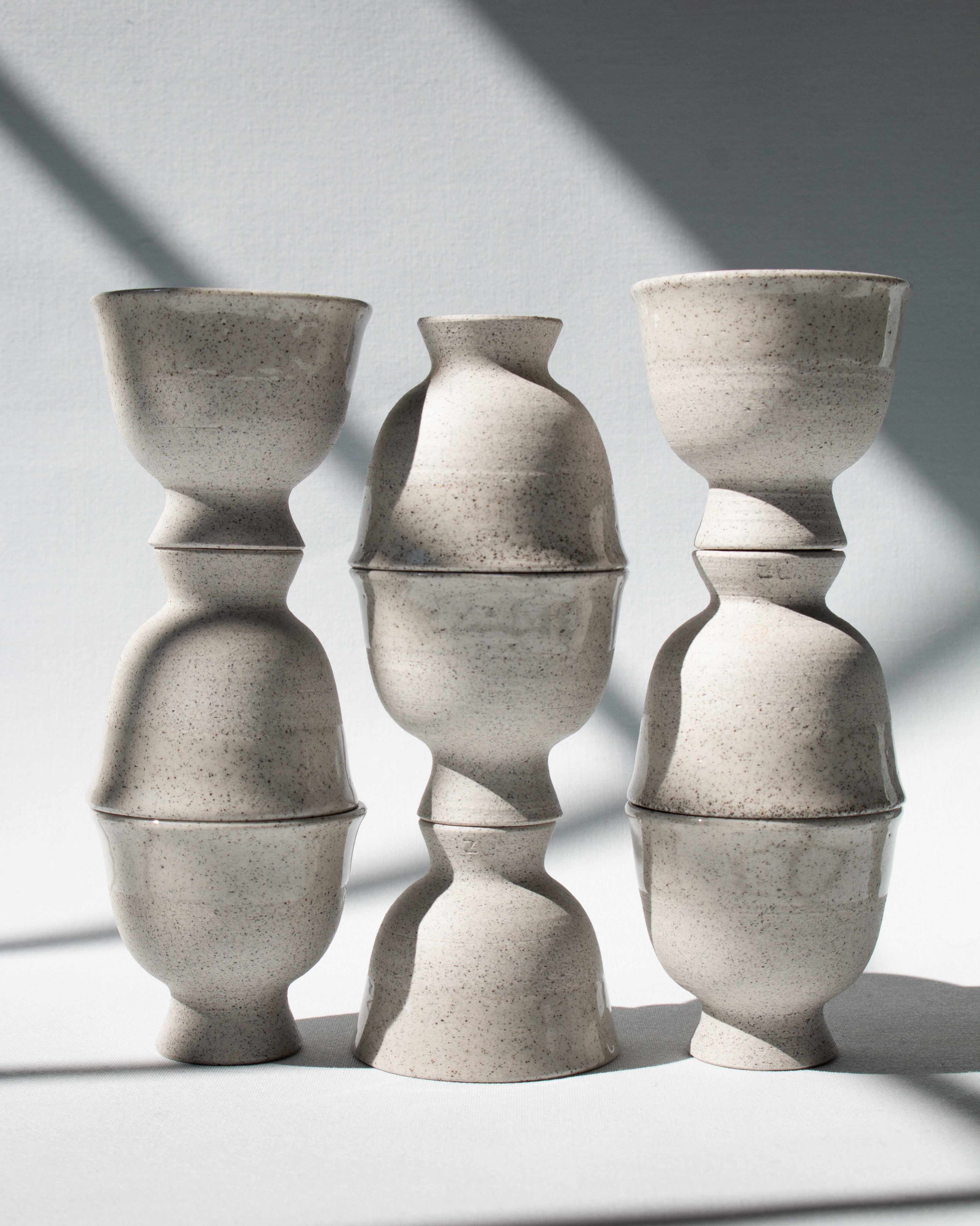 Grey porcelain cups