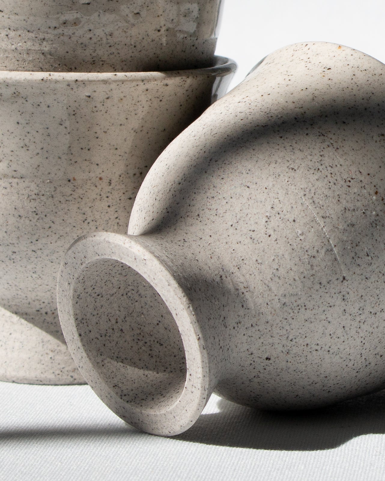 Grey porcelain cups
