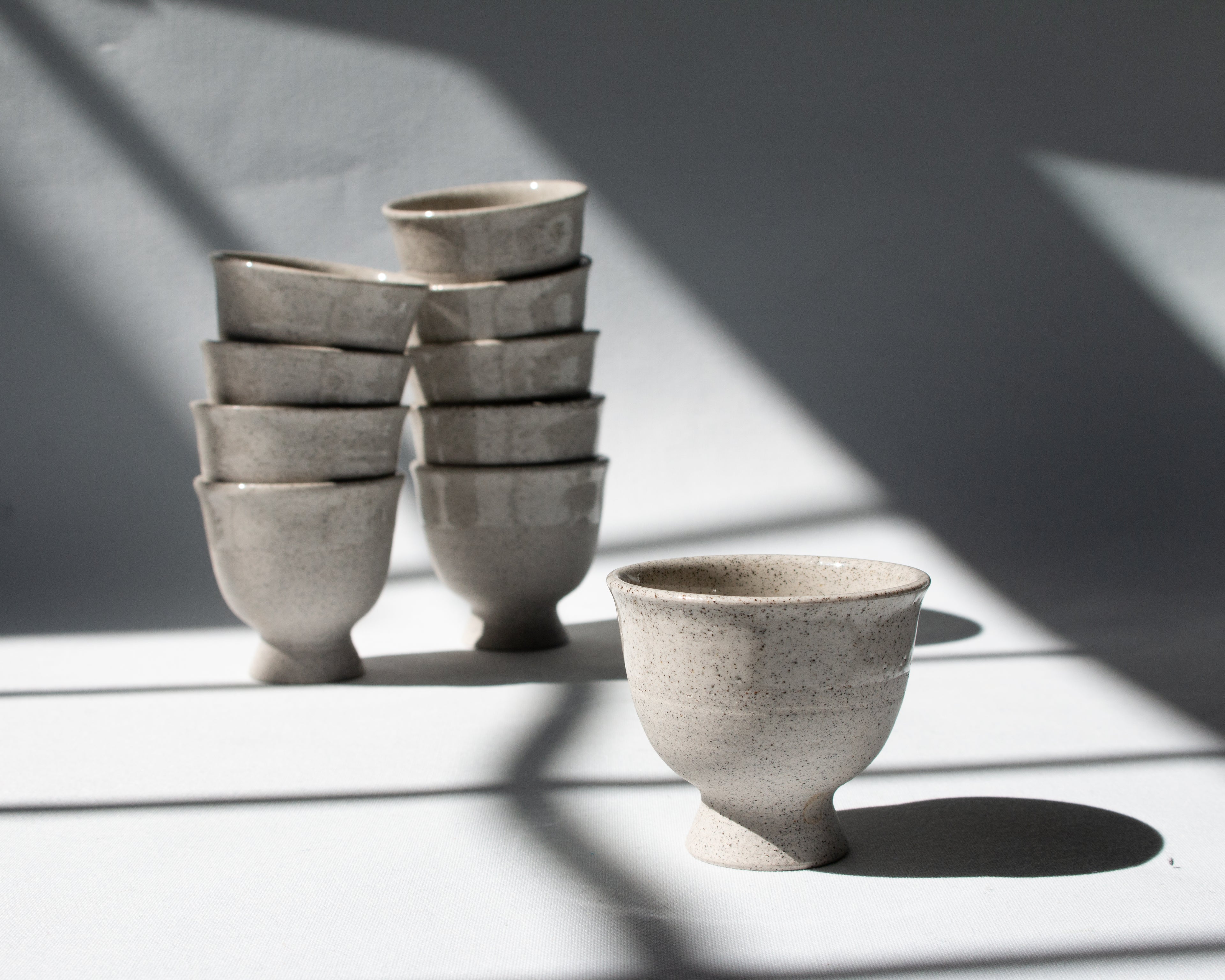 Grey porcelain cups